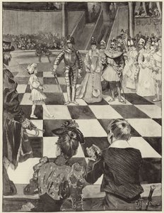 Schackturnering med levande pjäser på Henglers Circus av English School