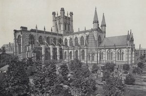 Chester: The Cathedral, från stadsmuren av English School