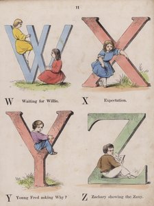 Barnalfabetet (färgad gravyr) av English School