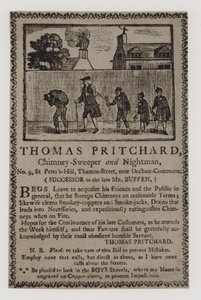 Skorstensfejare, Thomas Pritchard, byteskort av English School