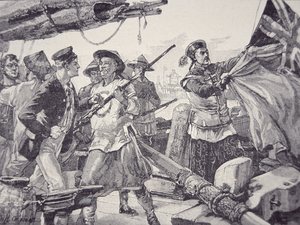 Kineser går ombord på det brittiska skeppet 