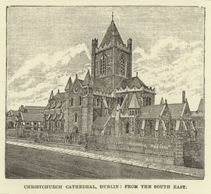 Christchurch Cathedral, Dublin, från sydost av English School
