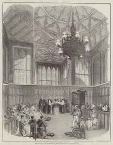 Prins Alfreds dop i det privata kapellet, Windsor Castle (gravyr) av English School