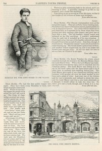 Christs Hospital och ett porträtt av en elev av English School
