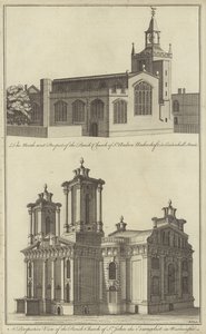 Church of St Andrew Undershaft i Leadenhall Street och Church of St John the Evangelist i Westminster, London