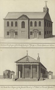 Church of St George, Queen Square, nära Holborn och Church of St Paul, Covent Garden av English School