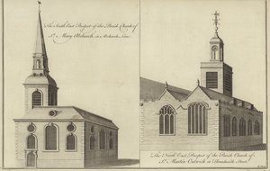 Church of St Mary Abchurch, Abchurch Lane och Church of St Martin Outwich i Threadneedle Street, London