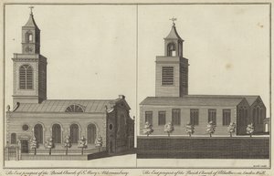 Church of St Mary, Aldermanbury och Church of Allhallows på London Wall, London