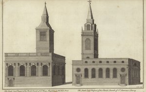 Church of St Mary Magdalen i Old Fish Street och Church of St Lawrence Jewry, London