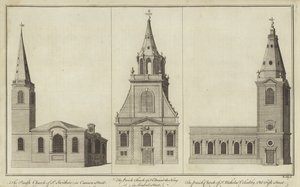 Churches of St Swithin, Cannon Street, St Edmund the King, Lombard Street och St Nicholas Cole Abbey, Old Fish Street