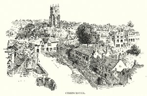 Cirencester (litografi) av English School