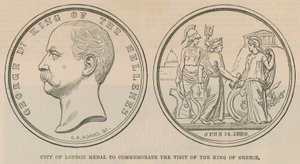 City of London-medaljen för att fira besöket av kungen av Grekland i juni 1880 av English School