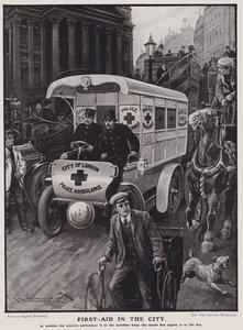City of London Police elektrisk ambulans (litho) av English School