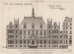 City of London School; Fassade zum Victoria Embankment