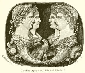 Claudius, Agrippina, Livia och Tiberius av English School
