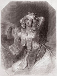 Cleopatre (Antoine et Cleopatre) (Antony och Cleopatra) i - "" Galerie des femmes de Shakespeare, samling av fyrtiofem seriösa porträtt av tidiga Londonkonstnärer, berikade med kritiska och litterära notiser""" cirka 1838 - från "" Gallery of kvinnorna av English School