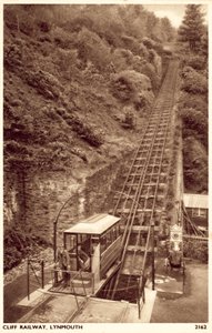 Cliff Railway, Lynmouth (s/v-foto) av English School