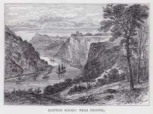 Clifton Rocks, nära Bristol (gravyr) av English School