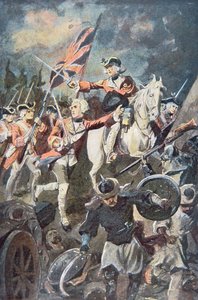 Clive at Plassey (färg litho) av English School