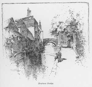 Coachning: Newbury Bridge (litho) av English School