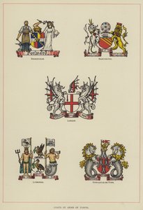 Städernas vapen (färg litho) av English School