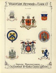 Vapensköldar från brittiska städer (chromolitho) av English School