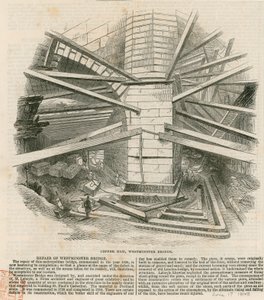 Cofferdam, Westminster Bridge av English School