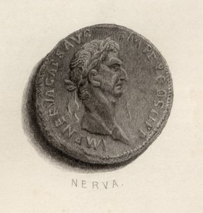 Mynt från Nerva Caesar Augustus tid