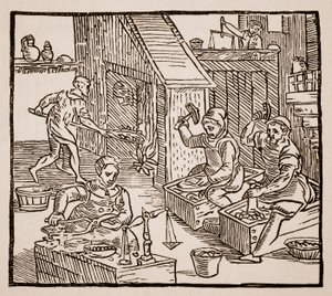 Coiners at Work, 1577 (sepiafoto) av English School