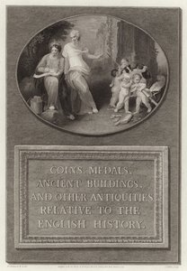 Mynt, medaljer, forntida byggnader och andra antikviteter relaterade till den engelska historien av English School
