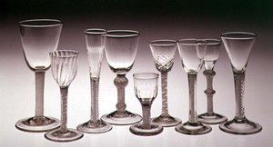 Samling glasögon med ogenomskinliga vridskaft, 1760-75 (glas) av English School