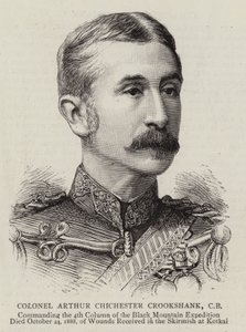 Överste Arthur Chichester Crookshank (gravyr) av English School