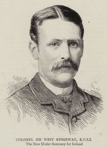 Överste Sir West Ridgeway, KCSI (gravyr) av English School