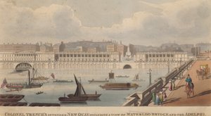 Överste Trenchs tänkte en ny kaj inklusive utsikt över Waterloo Bridge och Adelphi av English School