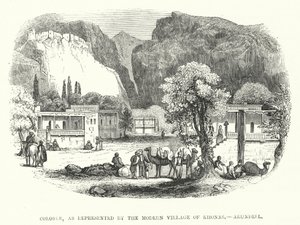 Colossae, som representeras av den moderna byn Khonas, Arundell (gravyr) av English School
