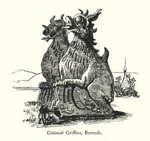 Colossal Griffins, Burmah (gravyr) av English School