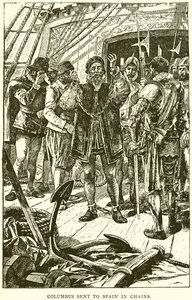 Columbus skickas till Spanien i Chains av English School