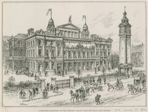 Färdigställda byggnader av Peoples Palace, Mile End Road, östra London av English School