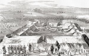 Konfederationens befästningar norr om Manassas Junction, från Ward and Lock