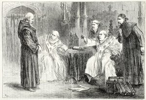 Konferens mellan Thorpe och Arundel, illustration från The History of Protestantism av James Aitken Wylie (1808-1890), pub. 1878 av English School