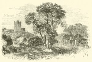 Conisbrough (eller Conisbrough) Castle (gravyr) av English School