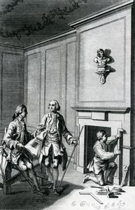 Konstruktion av en skorstensbröst (gravyr) av English School
