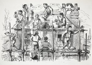 Byggnadsarbetare, illustration från Punch av English School