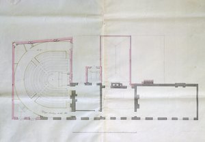 Kontraktsritning för första våningen i Kungliga institutionen, 1800 av English School