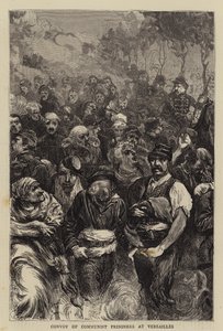 Konvoj av kommunistiska fångar i Versailles (gravyr) av English School