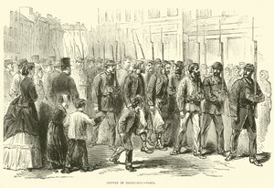 Konvoj av desertörer, Paris, oktober 1870 av English School