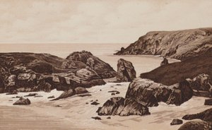 Cornwall: Kynance Cove, Penzance (litho) av English School