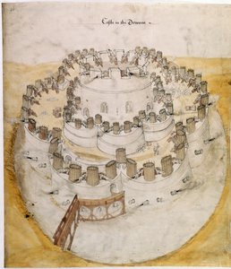Bomull Augustus I. i. f.20 Ett färgat fågelperspektiv av ett 