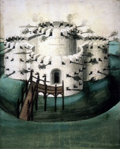 Cotton Augustus I i f.21, Design for Walmer och Sundown Castles ("A Castle for the Downes") av English School