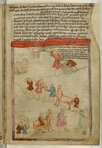 Bomull Claudius B. IV f.38, Genesis. En berättelse om en resa, från "Old English Hexateuch" (vellum) av English School